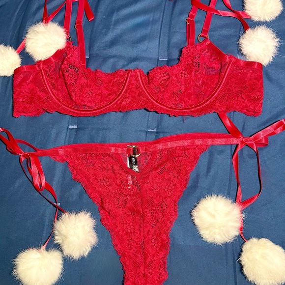 oh la la cheri Other - 🔥NWT🔥 Oh La La Cheri Santa Pom Holiday Lingerie Set L/XL